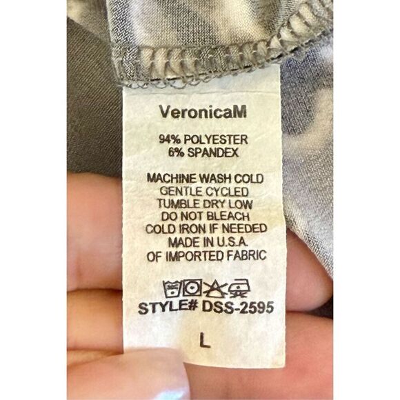 NWOT Veronica M Animal Print Wrap Long Sleeve Dress with Side Tie Women's Large - Picture 5 of 9